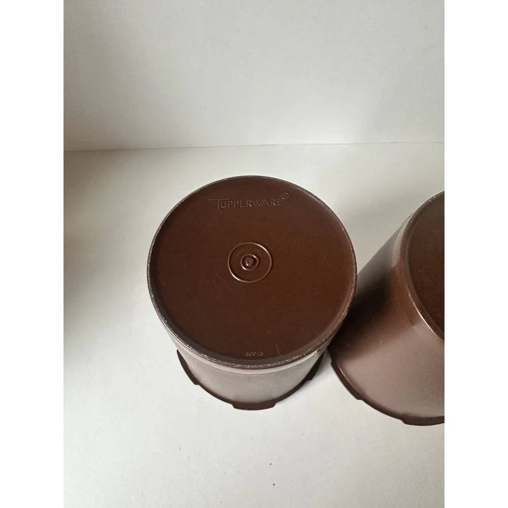 Set Of 2 Vintage Tupperware Servalier Canisters 1970's Missing Lids